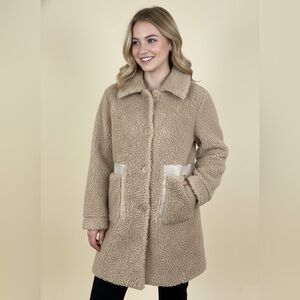 Women's Tan Sherpa Coat